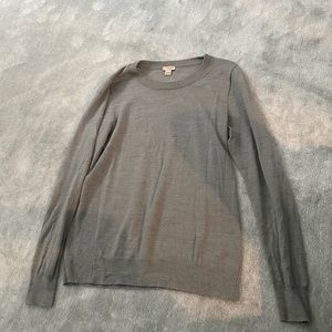 Grey cotton J. Crew crew neck sweater